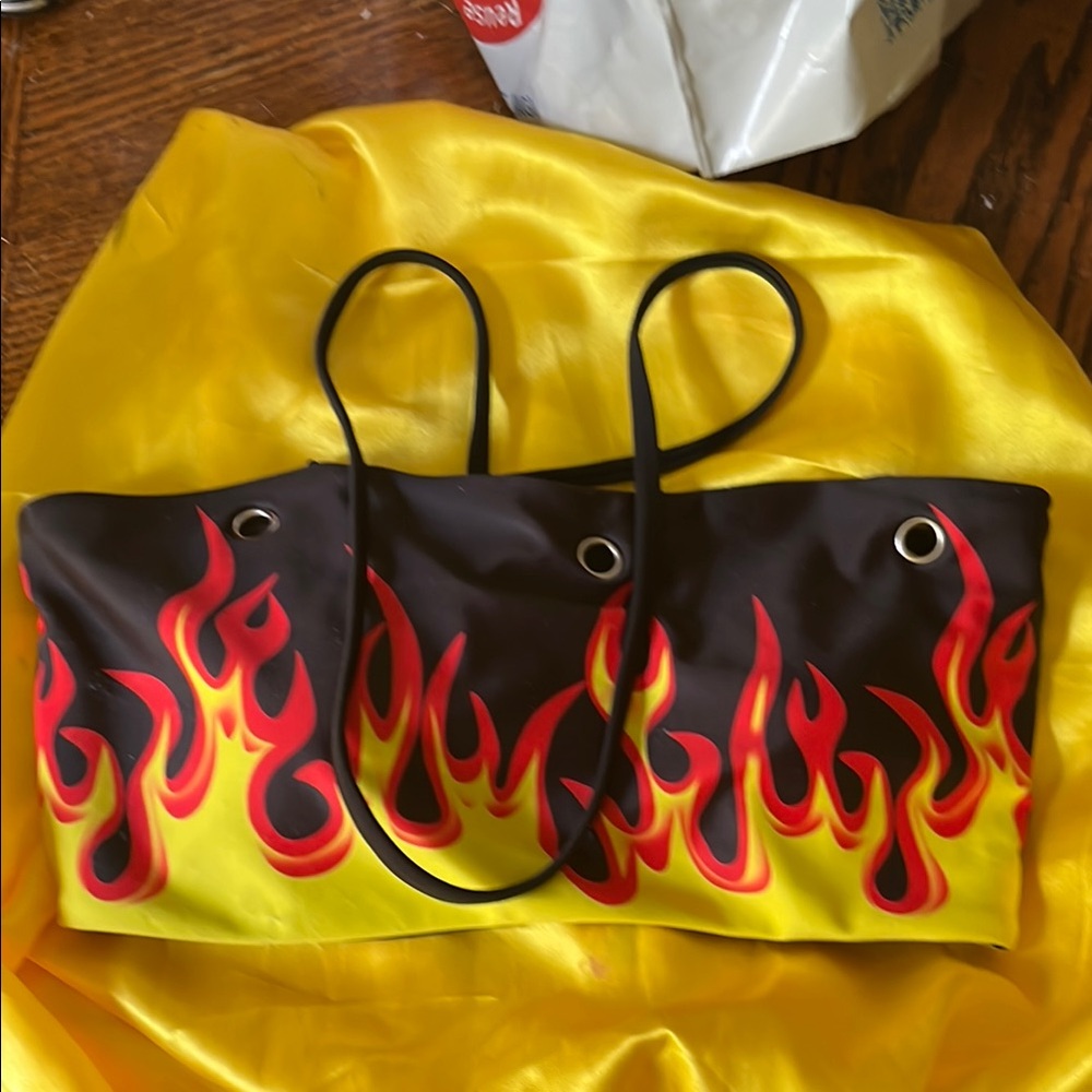 Black and Yellow Flame Bikini Swimwear